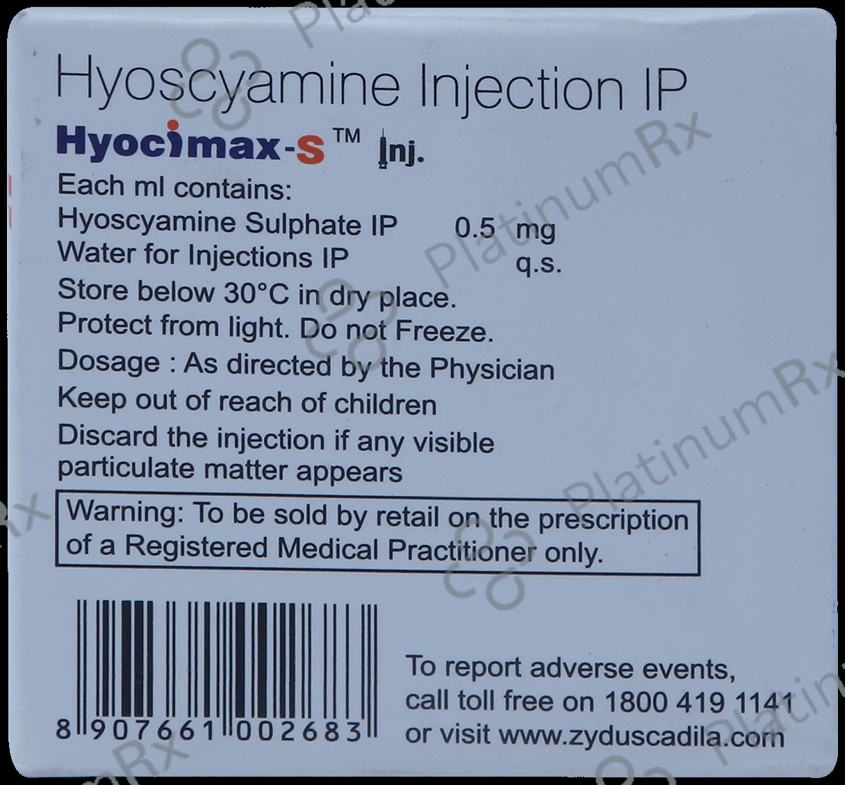 Hyocimax S 0.5mg Injection 10s