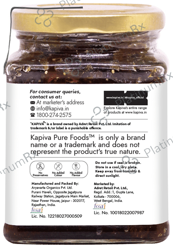 Kapiva Pure Foods Organic Gulkand - Sun-Cooked Damask Roses & Mishri
