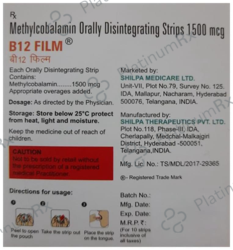 B12 Film Orally Disintegrating Strip