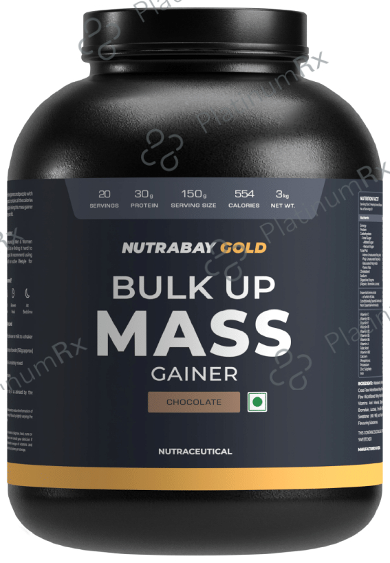 Nutrabay Gold Bulk Up Mass Gainer Powder Chocolate 3 kg
