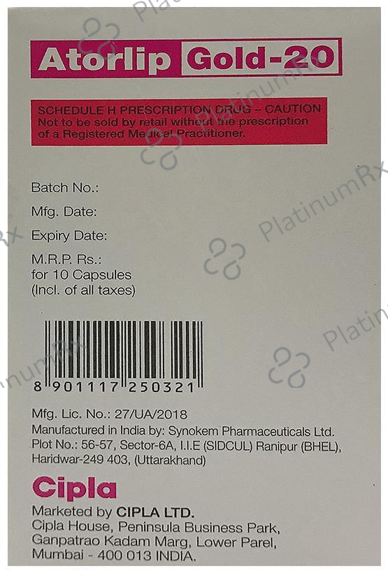 Atorlip Gold 20/75/75mg Capsule 10s