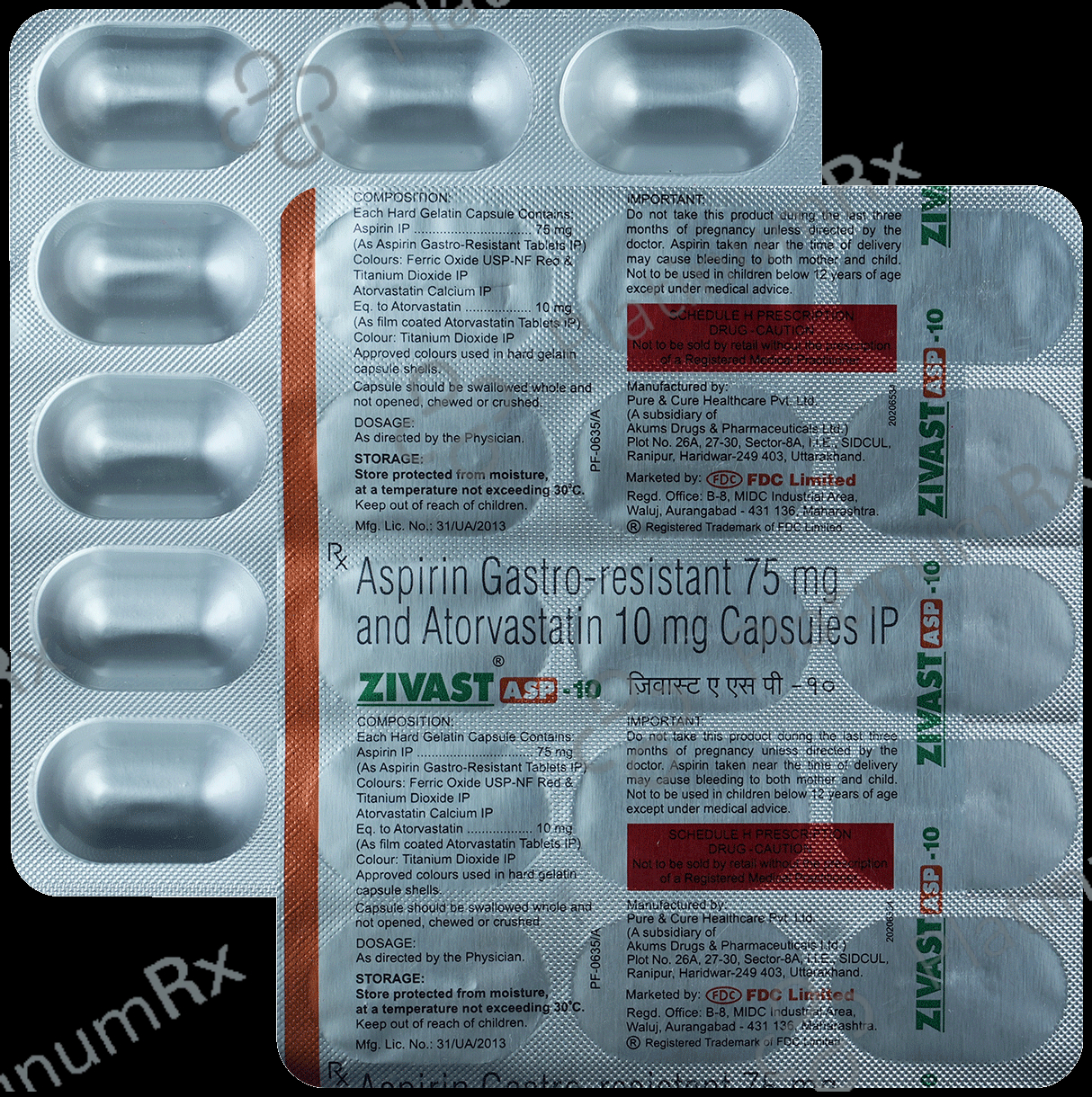 Zivast ASP 10/75mg Capsule 15s
