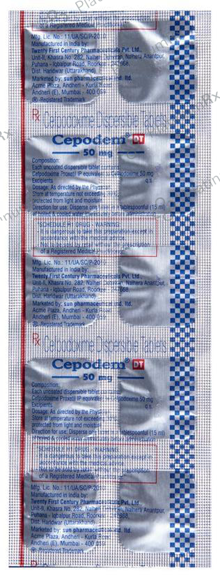 Cepodem DT 50mg Tablet 10s