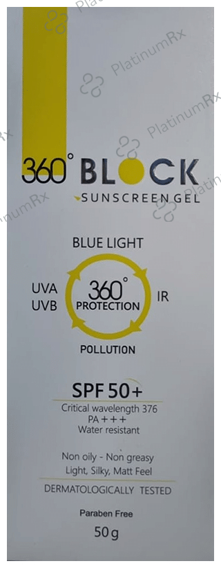 360° Block Sunscreen Gel SPF 50+ PA+++ - 360° UVA/UVB & IR Protection