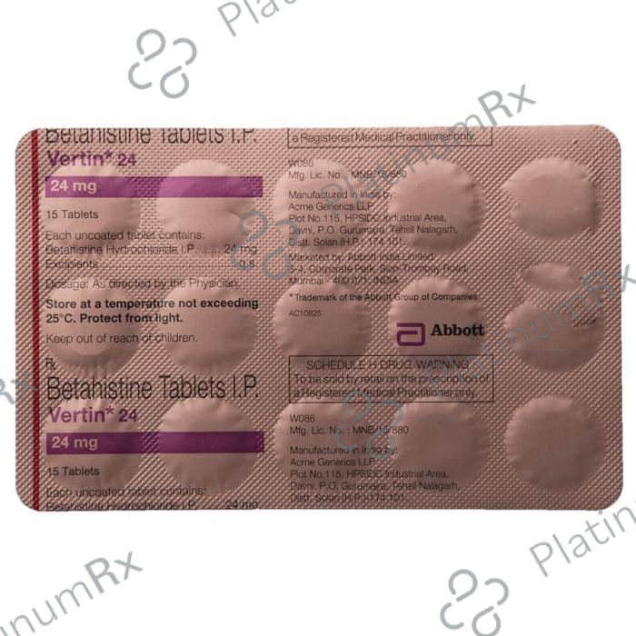 Vertin 24mg Tablet 15s