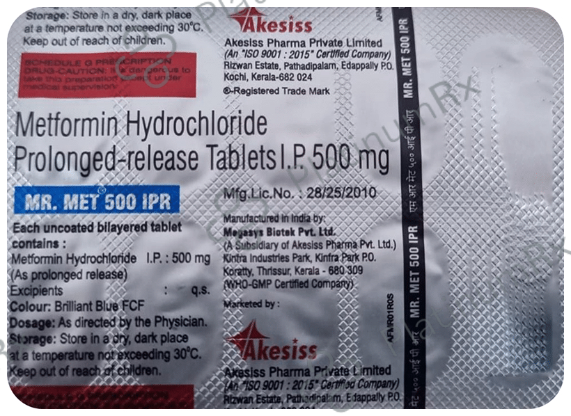 MR Met 500mg IPR Tablet 10s