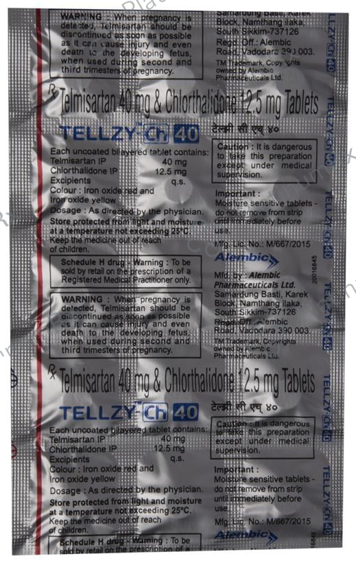 Tellzy CH 40 12.5/40mg Tablet 15s