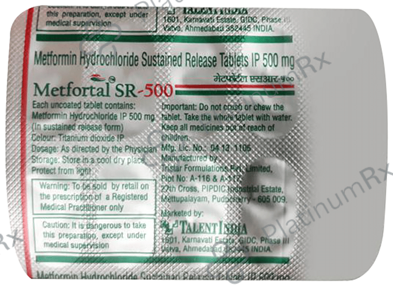 Metfortal SR 500 Tablet