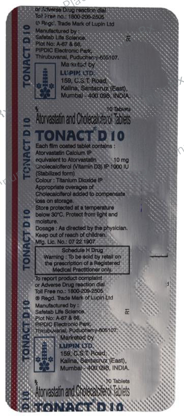 Tonact D 10 10/1000IU Tablet 10s