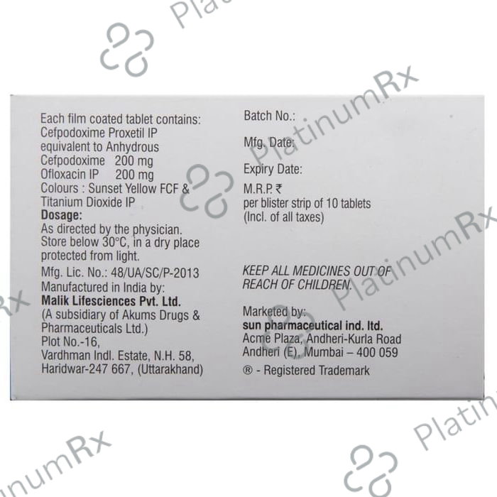 Cepodem O 200/200mg Tablet 10s