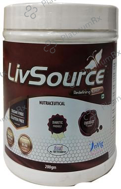 LivSource Powder with Protein & BCAA for Muscle Growth - Sugar & Gluten Free - Flavour Chocolate 200 Powder