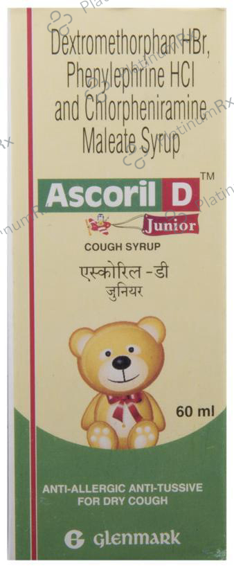 Ascoril D Junior 2/10/5mg Cough Syrup 60ml