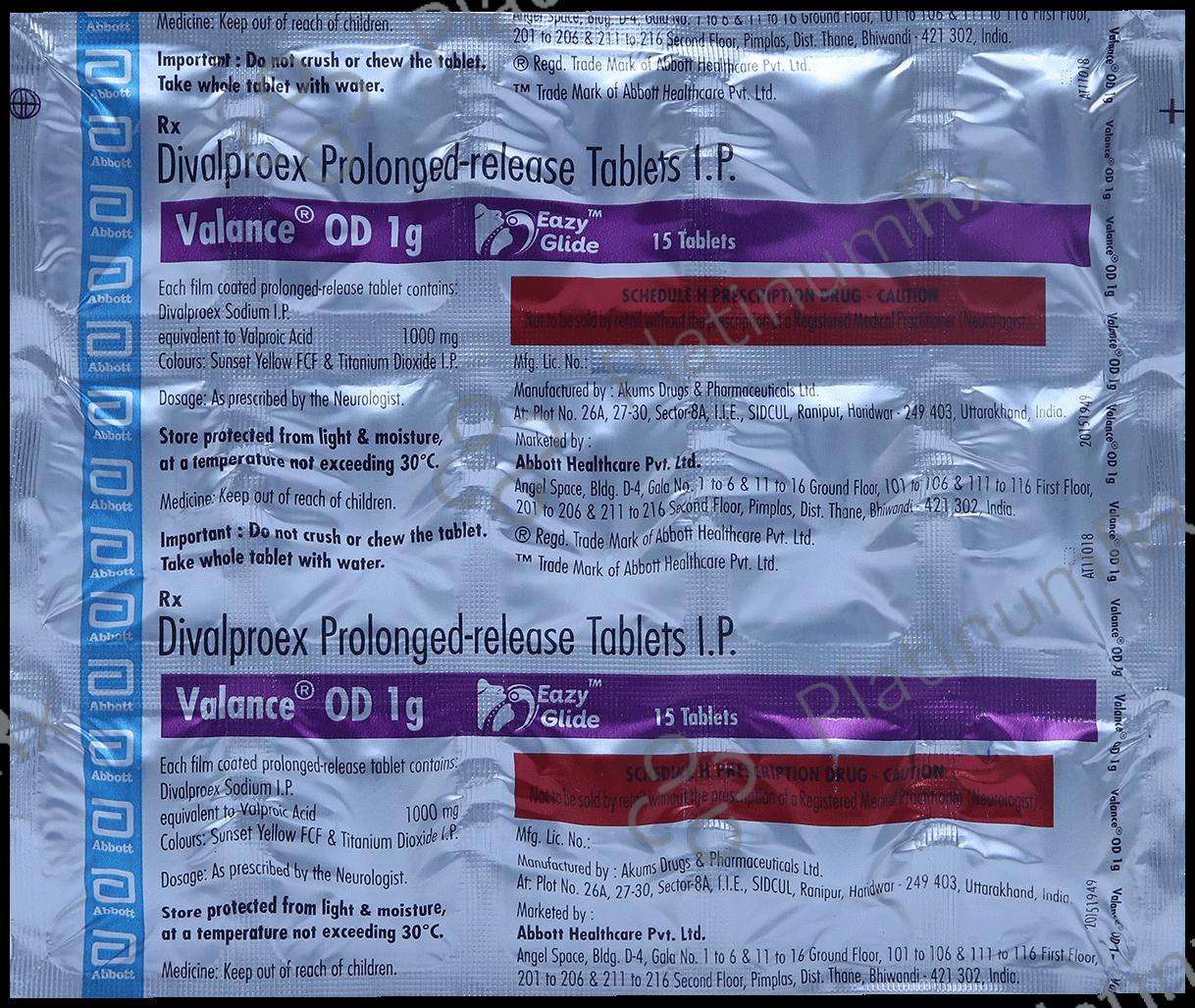 Valance OD 1g Eazy Glide Tablet PR