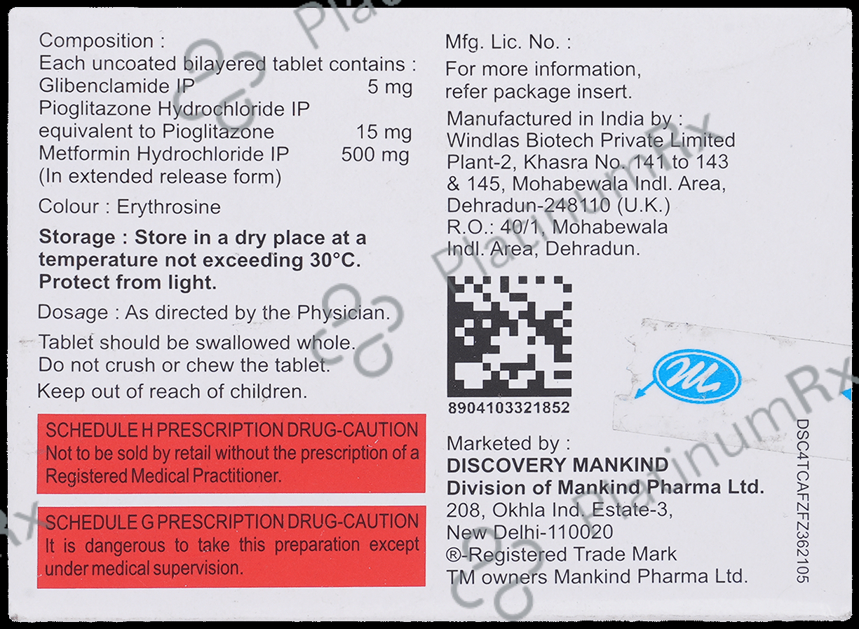 Glucomust PM 5/500/15mg Tablet ER 10s