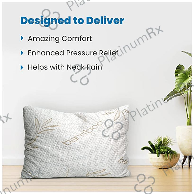 Sleepsia Memory Foam Bamboo Pillow with Washable Pillow Case White