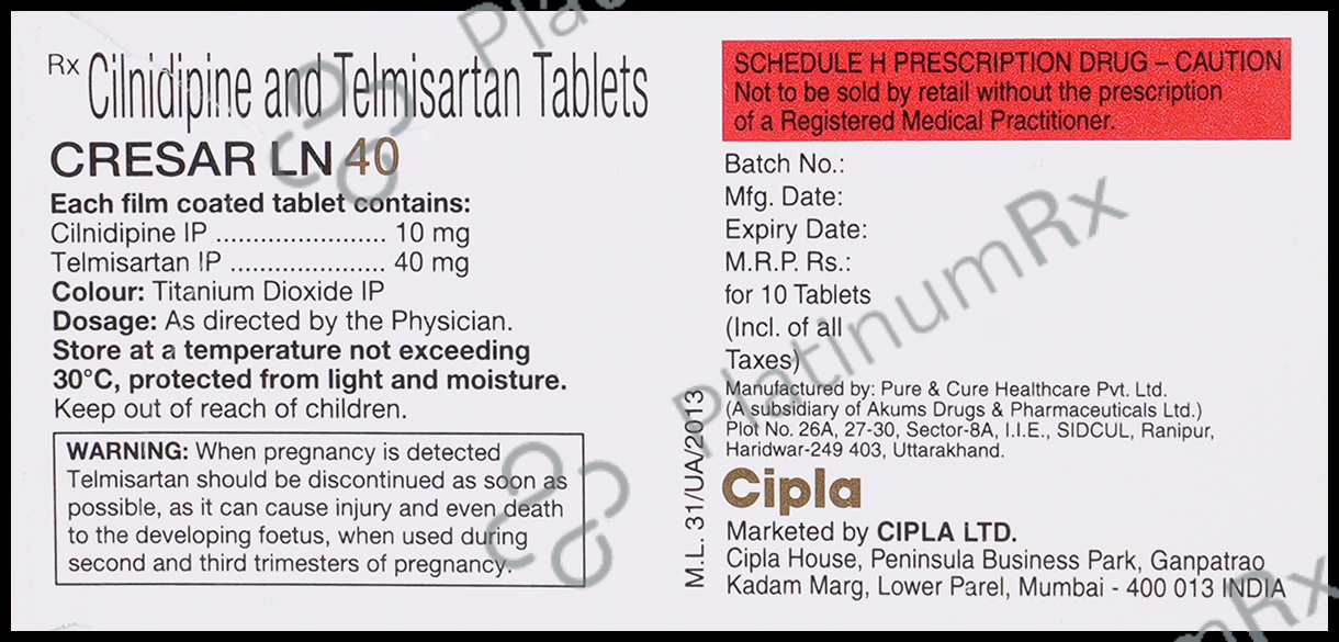 Cresar LN 10/40mg Tablet 10s
