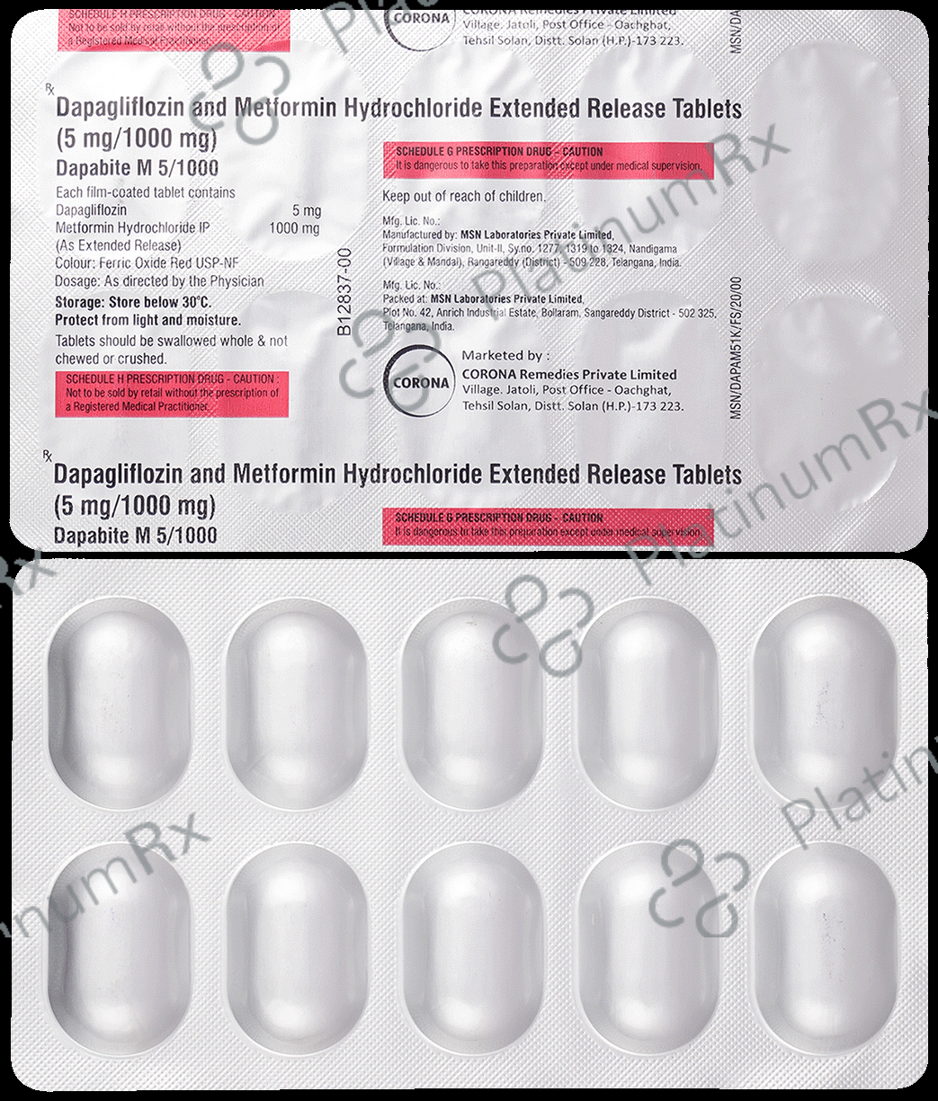 Dapabite M 5/1000mg Tablet 10s