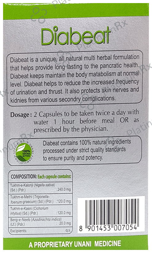 Hamdard Diabeat Capsule for Healthy Blood Sugar Levels & Metabolism
