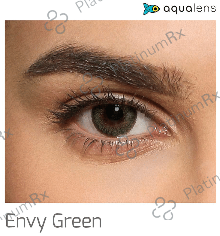 Aquacolor Daily Disposable Colored Contact Lens with UV Protection Optical Power -5 Envy Green
