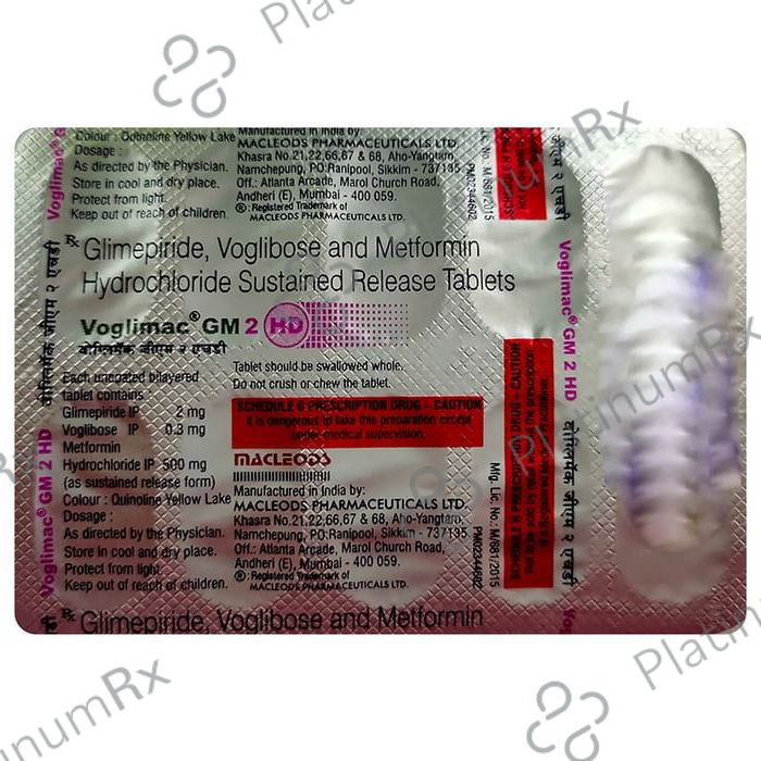 Voglimac GM 2 HD 2/500/0.3mg Tablet SR 15s