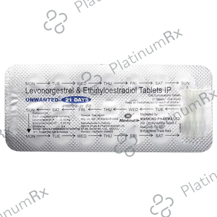 Unwanted 21 Days 0.035/0.15mg Tablet 21s
