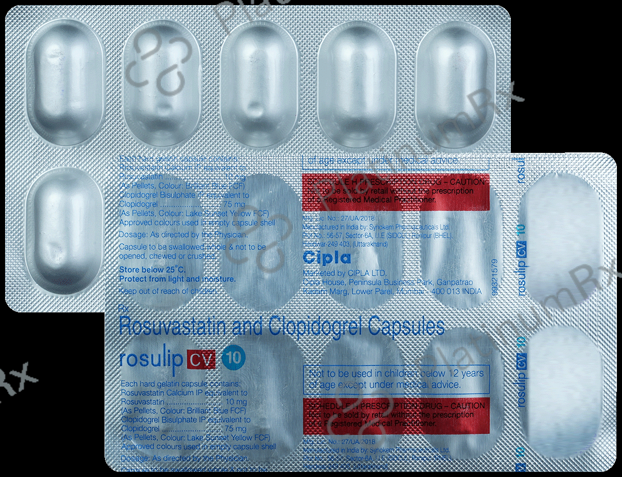 Rosulip CV 10/75mg Capsule 10s