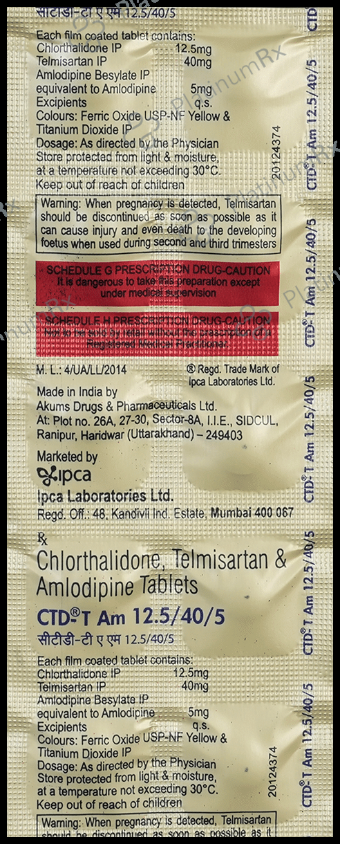 CTD T AM 12.5/40/5mg Tablet 10s