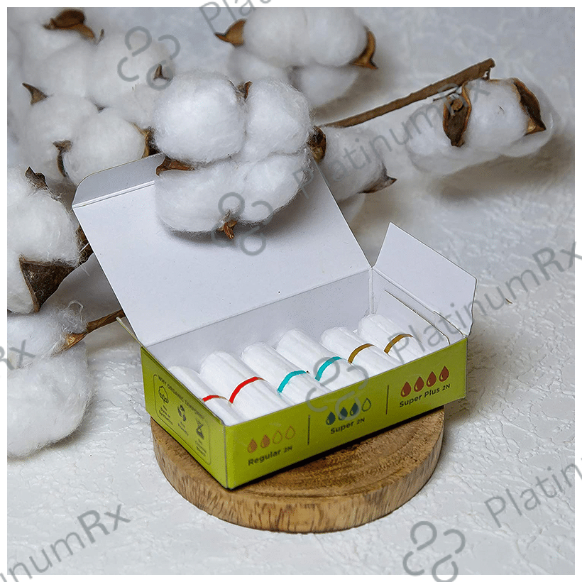 Pee Safe 100% Organic Cotton Biodegradable Tampons 2 Regular, 2 Super, 2 Super Plus