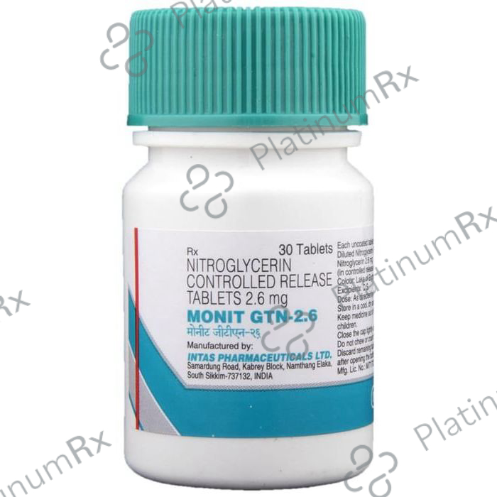 Monit GTN 2.6mg Tablet CR 30s