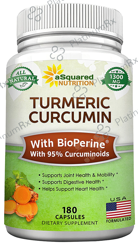Asquared Nutrition Turmeric Curcumin 1300mg Capsule
