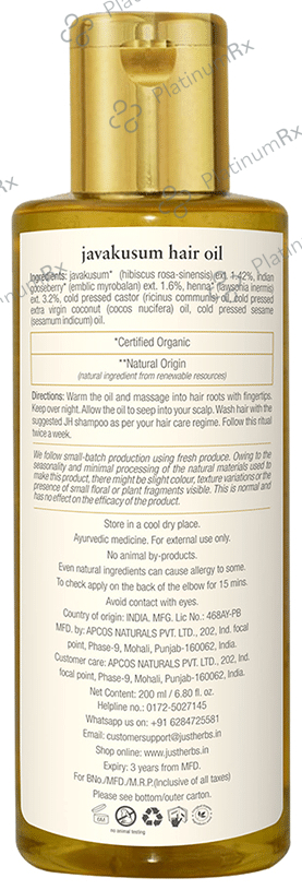 Just Herbs Javakusum Hair Oil 200 ml