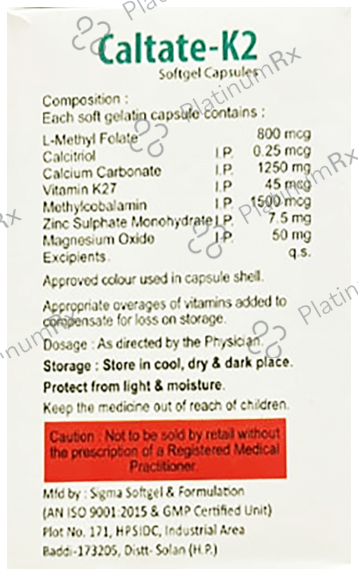 Caltate-K2 Softgel Capsule