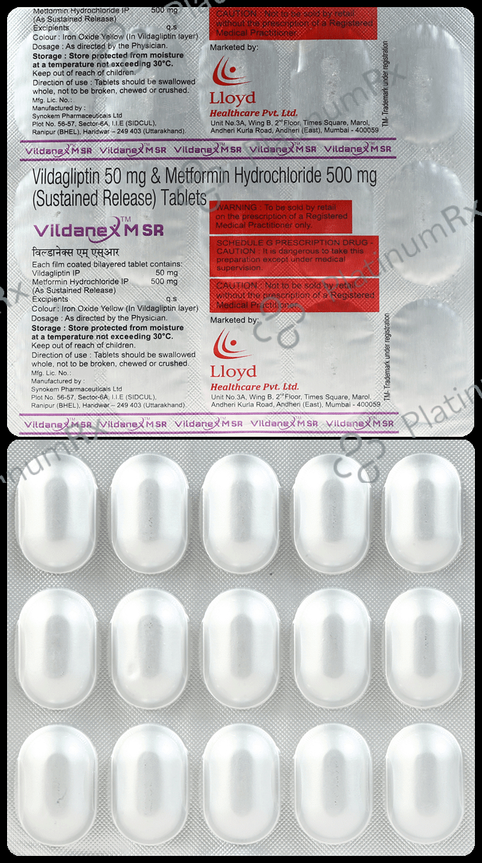 Vildanex M SR 500/50mg Tablet 15s