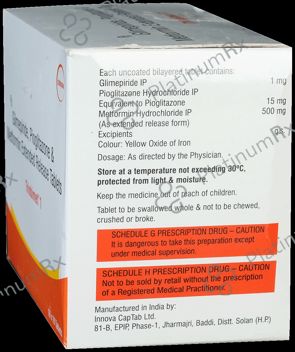 Triobimet 1/500/15mg Tablet ER 10s