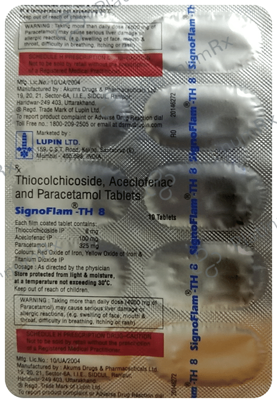 Signoflam TH 100/325/8mg Tablet 10s