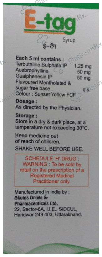 E Tag 50/50/1.25mg Syrup 100ml