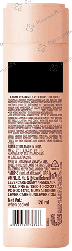 Lakme Peach Milk Vit E Moisture-Riser 120 ml