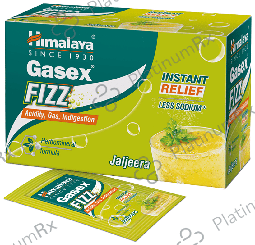 Himalaya Gasex Fizz - - Digestive Wellness- Provides Relief from Acidity & Gas (5gm Each) Jaljeera 25 Sachets