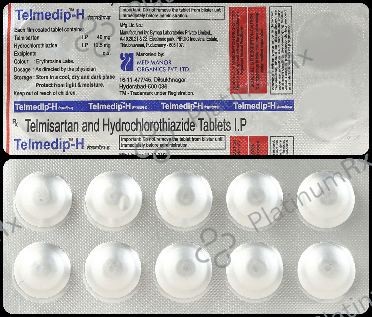 Telmedip H 40mg/12.5mg Tablet