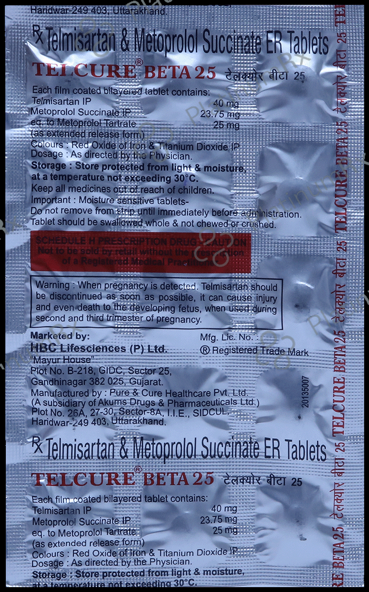 Telcure Beta 25/40mg Tablet ER 15s