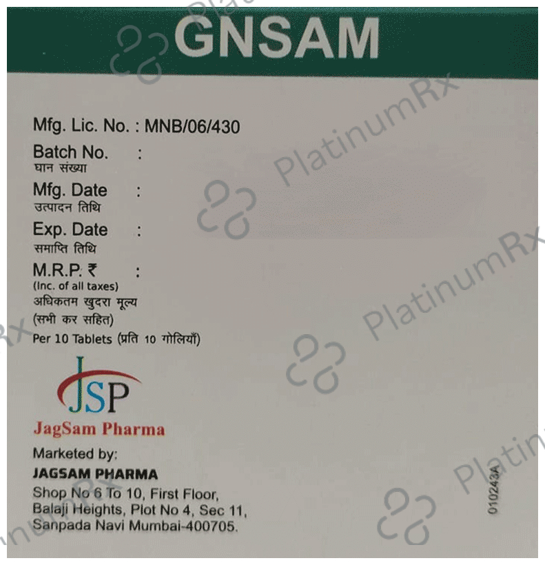Gnsam 100mg/10mg Tablet