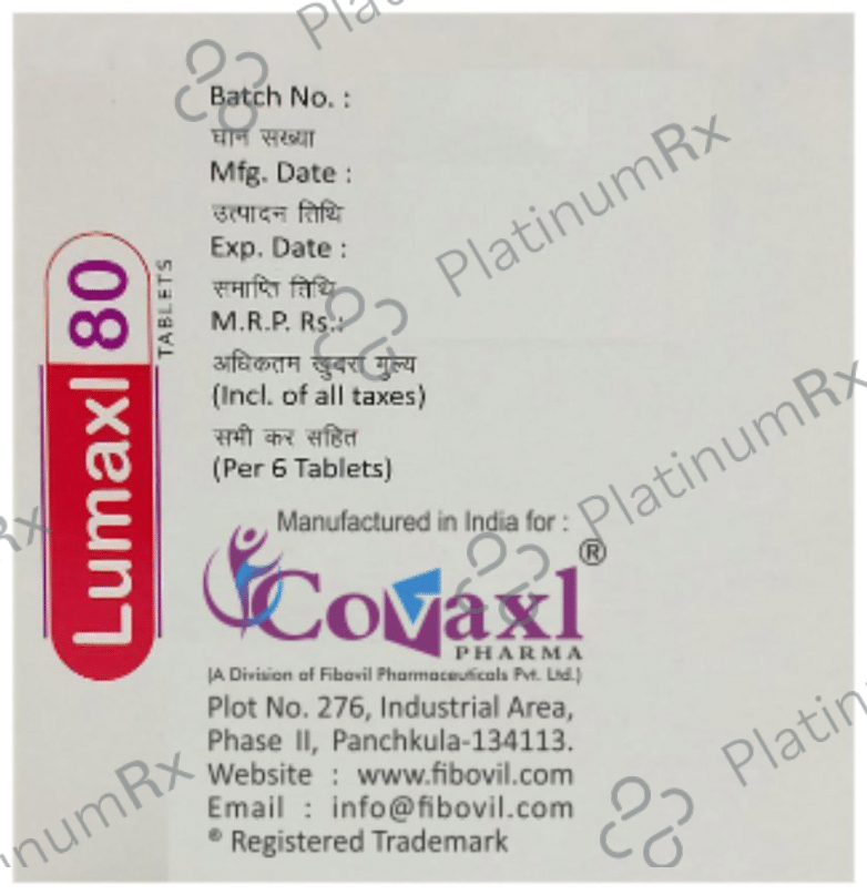 Lumaxl 80mg/480mg Tablet