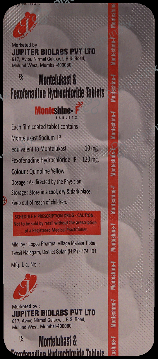 Monteshine F 10mg/120mg Tablet