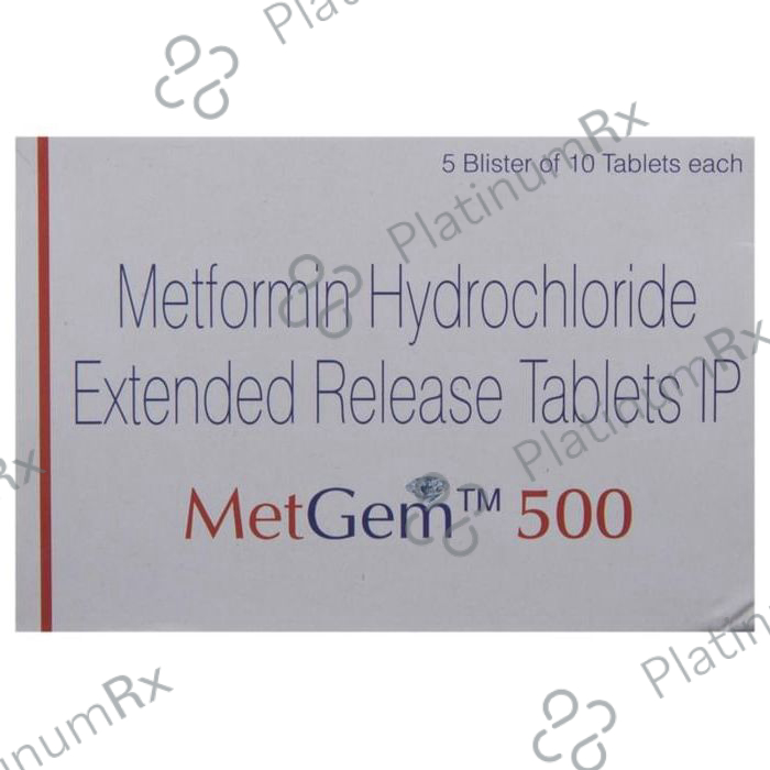 Metgem ER 500mg Tablet 10s