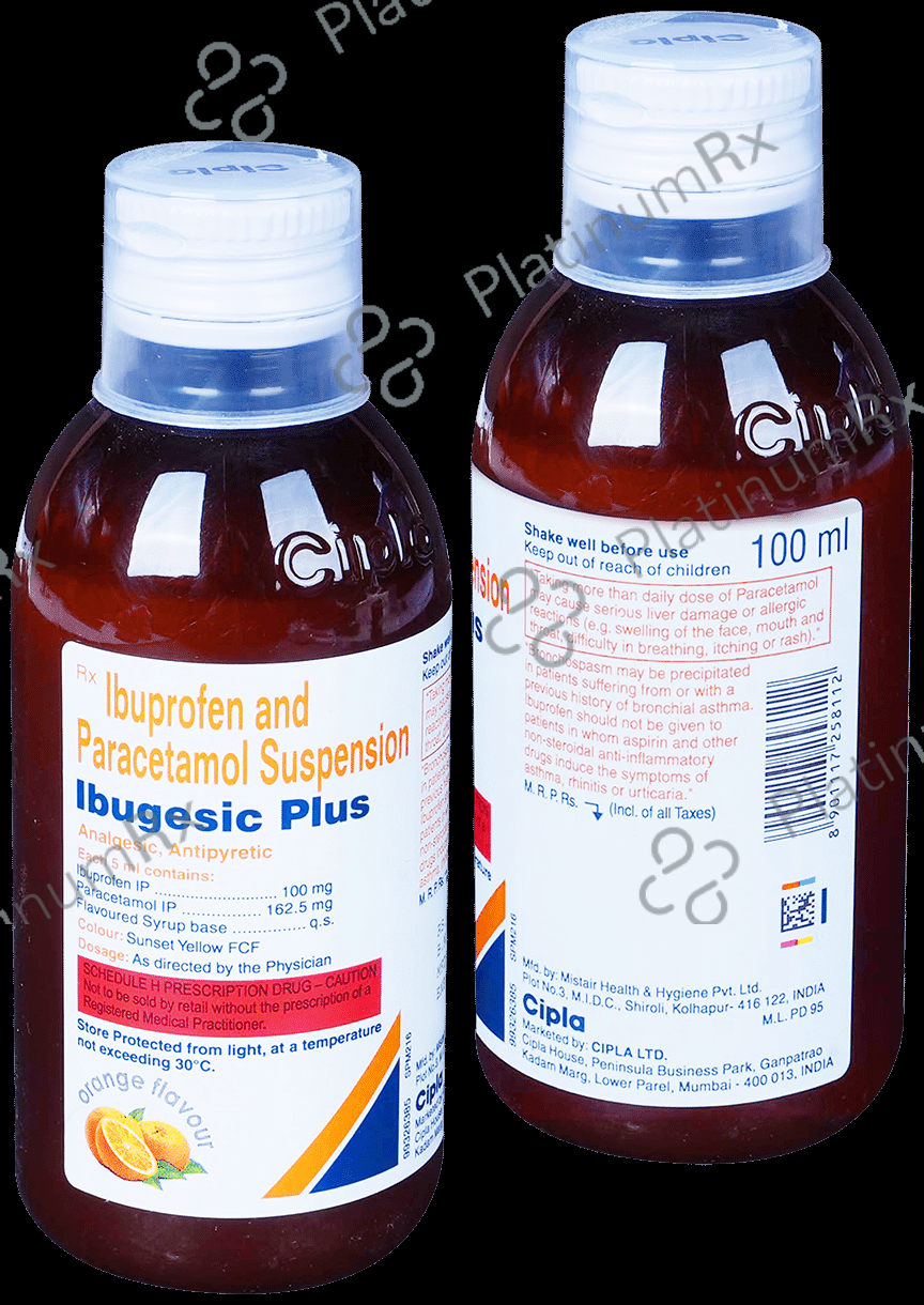 Ibugesic Plus 100/162.5mg Oral Suspension Orange 100ml