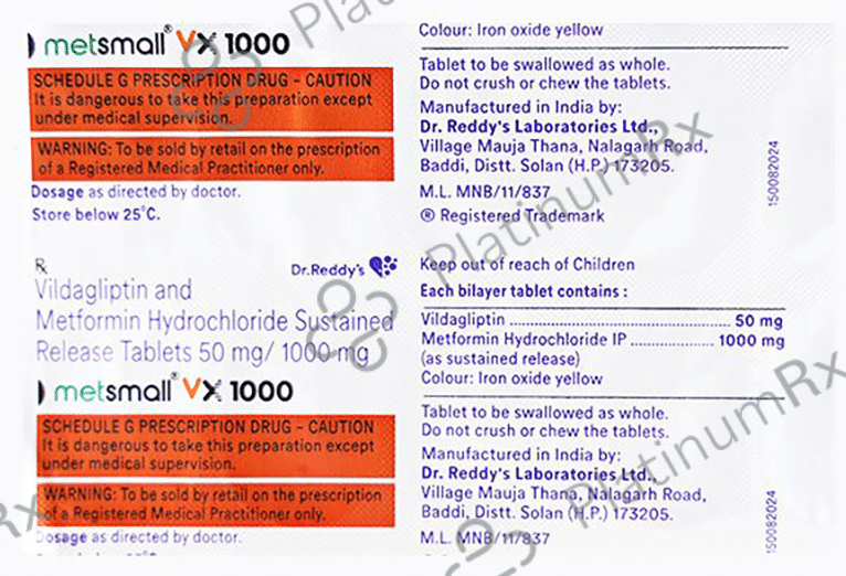 Metsmall VX 1000/50mg Tablet SR 10s
