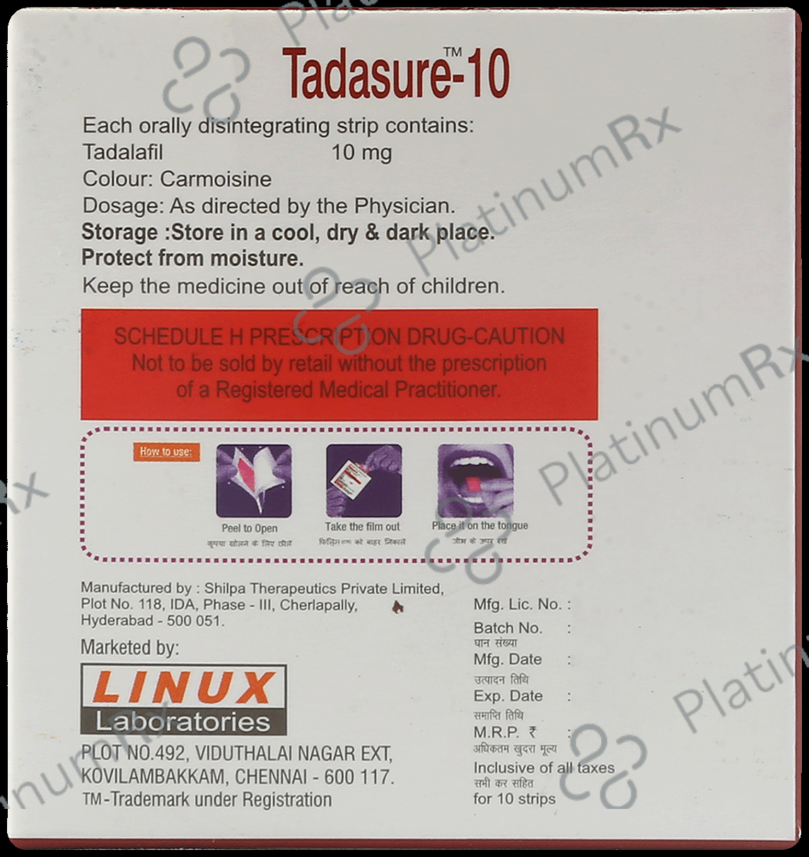 Tadasure 10mg Orally Disintegrating Strip 1s