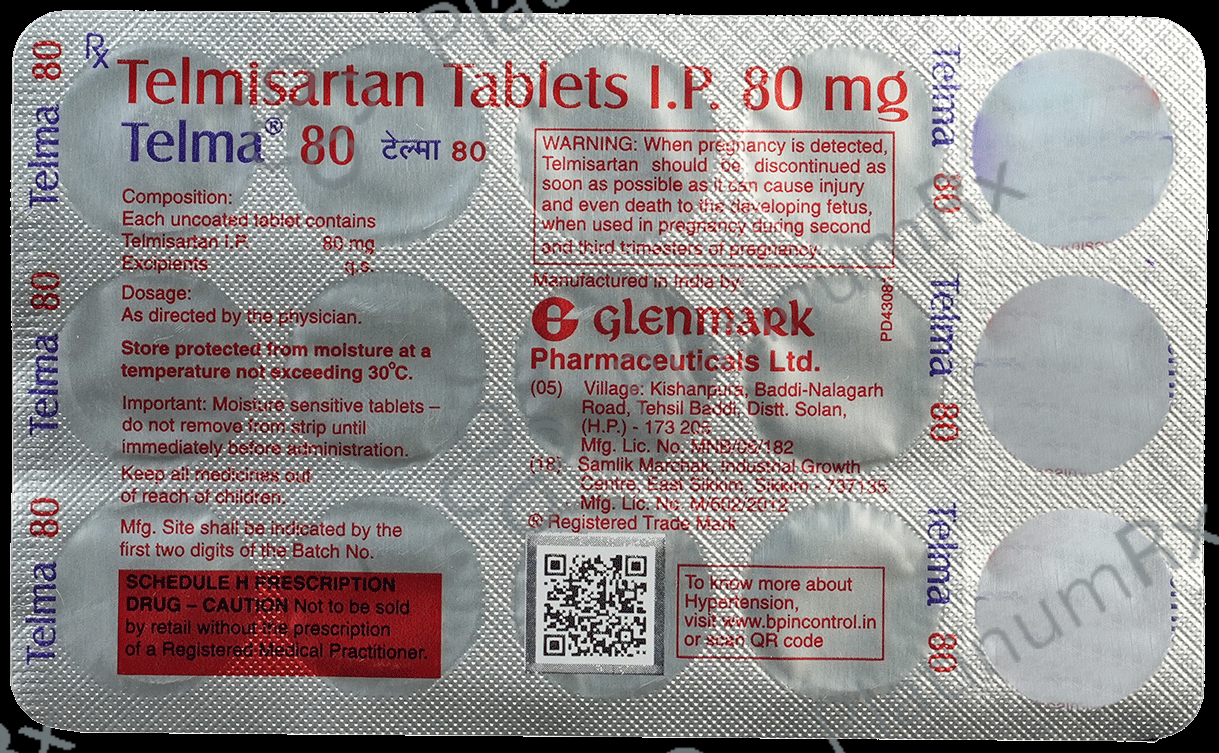 Telma 80mg Tablet 15s