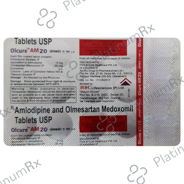 Olcure AM 20mg/5mg Tablet 10 Tablet