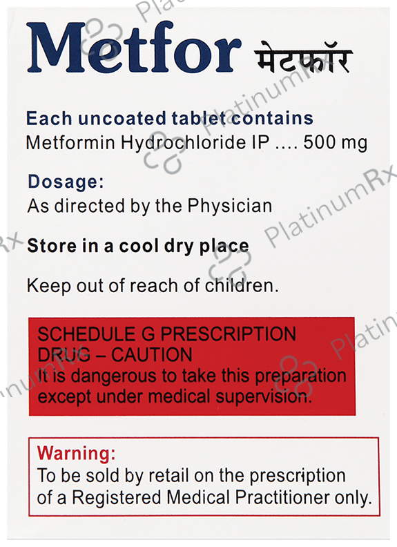 Metfor 500 Tablet 20s